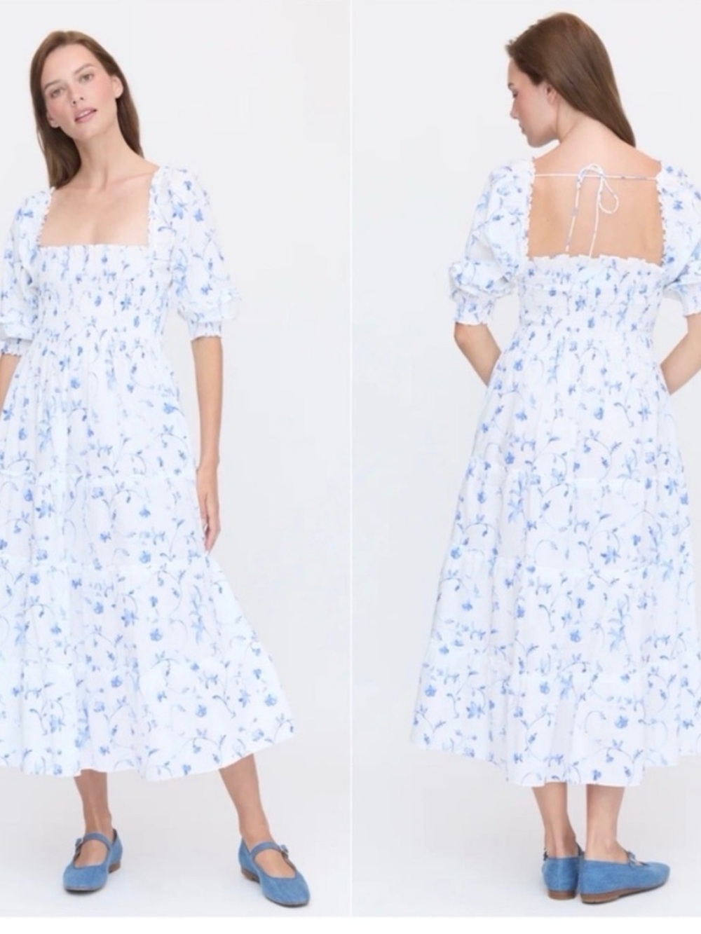 Hill House Nesli Nap Dress with Blue Floral Size XS - Picture 5 of 5